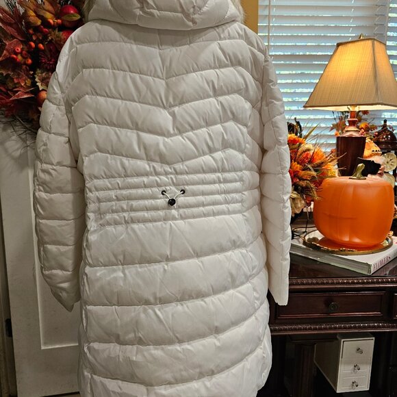Laundry By Shelli Segal Faux Fur Trim Hood Puffer Down Coat White, XXL - Picture 7 of 12